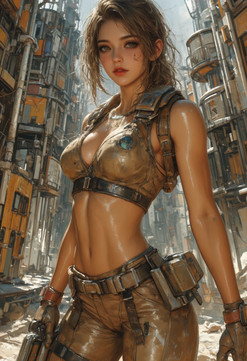 RAW, 1girl, colorful, full body shot, (masterpiece, best quality), (detailed skin:1.3, detailed face:1.3), dslr, realistic, looking at viewer, sharp focus, delicate, soft colors, cinematic lighting, MyNataLee woman, bright light:1.3, highlights:1.3, high brightness, large breasts:1.3, clean scene, tidy, clean dress, clear skin, goosebumps