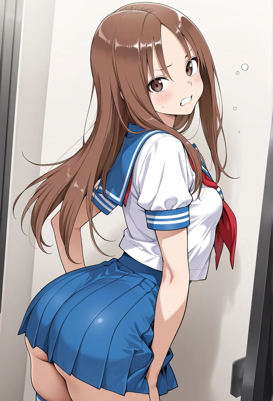 ((masterpiece,best quality)), high resolution,ultra detailed,8k,16k,detailed background, perfect lighting,detailed beautiful eyes,perfect pussy,1girl, nsfw,vagina,embarrassed,blush,steam,sweat,(doggystyle,from behind:1.4),from above,fisheye lens,show your butt,close up anus,bottomless,look at viewer,wavy mouth,open mouth,cum in vagina,in heat,,(slender,kawaii,tiny),(shirai_kuroko,brown eyes,kawaii,brown hair,twintail,flat chest,highlight in eyes),future city,school sailor