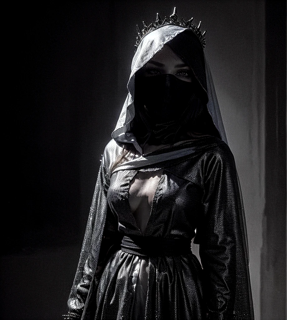 Woman in black veil