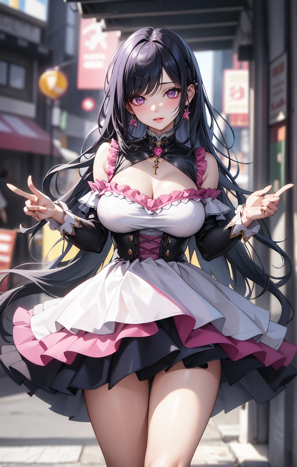 Highest quality,masterpiece, Highest Resolution, 1 girl, nsfw, full naked,boy pov,boy body, sex, standing, outdoor, city, street, night,crowd, flat chest, pink nipple, blush, smile,penis in pussy, horse ears, horse tail