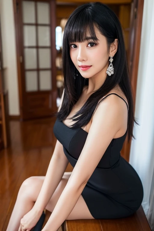 (A hyper-realistic)、(illustratio)、(hight resolution)、(8K)、(ighly detailed)、(Best Illustration)、(beautifully detailed eyes)、(top-quality)、(ultra-detailliert)、(masterpiece)、(wall-paper)、(A detailed face)、独奏、1 girl in、looking at viewert、fine detailed、A detailed face、in the darkness nigth、deep-shadows、lowkey、pureerosfaceace_v1、A smile、long、Black shawl straight hair、46-point diagonal bangs, ((White lace dress、a miniskirt))(off shoulders)(((Beautiful woman on all fours on the balcony of the castle)))(((Skirt lifted by hand, ))),Tration: 1.1), (Best Shadow: 1.1), tongue、Vaginal orchids、Runny Vaginal Discharge、Blowing tide、Very beautiful breasts、 (Slim legs)、(posterior view))(stick out buttocks、)