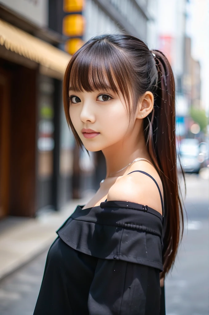In this description, we have a portrayal of a charming Korean girl. She has a youthful and adorable appearance, with smooth and radiant skin. She has broad shoulders, giving her a confident stance. Her face is round and she has a short neck. Her hair is medium in length and has a wavy texture, with a black color that adds to her beauty. She is dressed in a white tank top, which enhances the purity and simplicity of her look. The scene takes place in a luxurious bedroom that has a white theme, creating a serene and elegant atmosphere.
