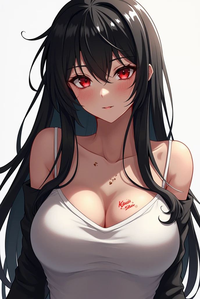 one-girl,upperbody closeup,sportrait,cleavage,Naruto,red - eyed,nar_kurenai_yuhi ,Forehead