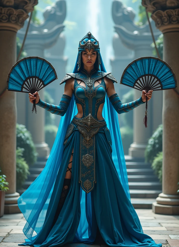 Craft an 8K digital masterpiece that portrays the Malay woman in hijab as the enchanting white dragon queen, her dress billowing in the otherworldly breeze, while cascades of neon colors illuminate her royal aura from below