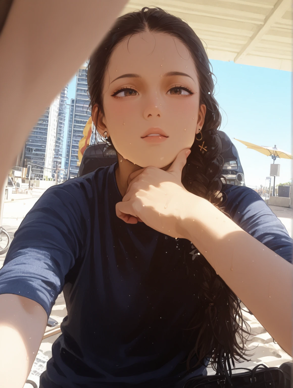 (256k, highest quality, masterpiece:1.2), (Realistic, photo-Realistic:1.37), Very detailed,Anime One Piece A girl cosplaying as Hancock:1.7,Hancock's Clothing,Photo from thigh up,