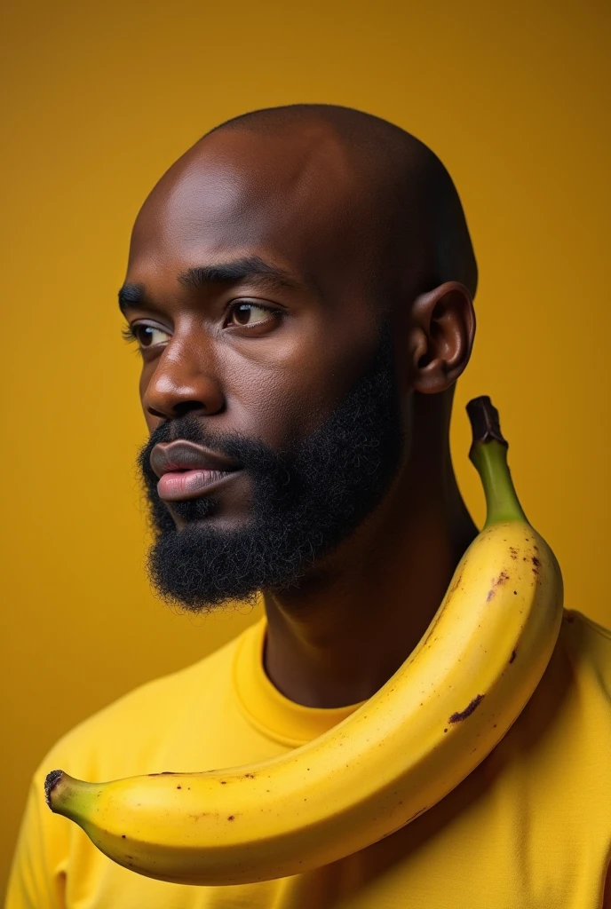 a man dressed in banana smoking