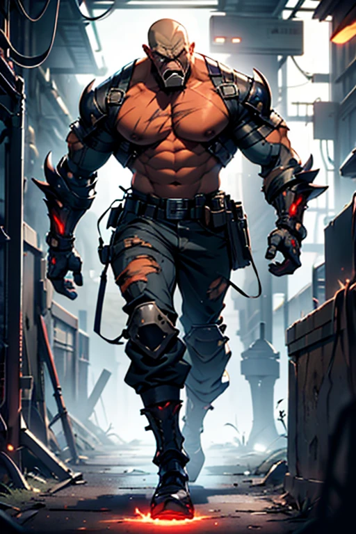 ((​masterpiece,best quality, detailed)), 1 boy, male focus, outside, ruins, squat, natta, lamppost, Nebula, Rain,
Bakugou Katsuki, two-tone gloves, green belt, high collar, Body, superhero, knee pad, black pants, boots, look up, (, muscular legs , muscular arms, Muscular upper body, muscular abdominal muscles , muscular shoulders)extremely muscular,muscular legs , muscular arms, Muscular upper body, muscular abdominal muscles , muscular shoulders, muscular body)