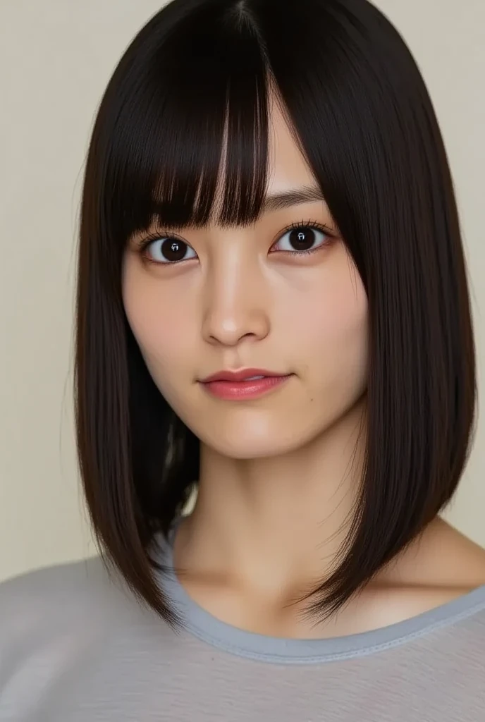 (8k, RAW photo, best quality, masterpiece, realistic, detailed face, detailed skin:1.3), brown hair, short bob