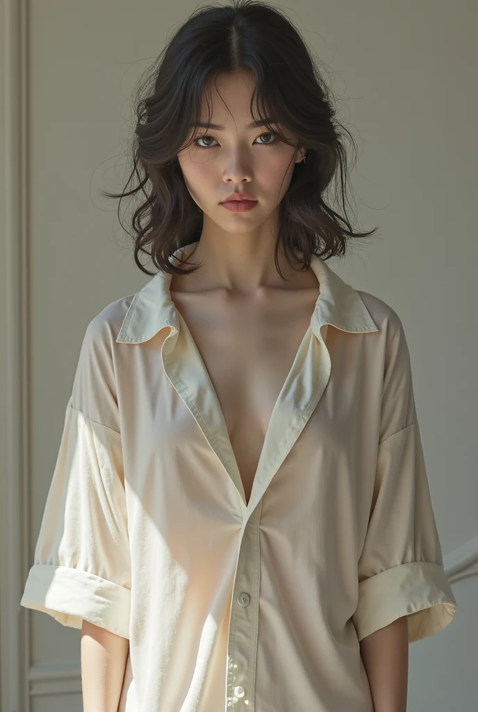 Brown Hair、long hair、Asia、T-Shirts、underwear、Moderate breasts、Nipple swelling、Thong