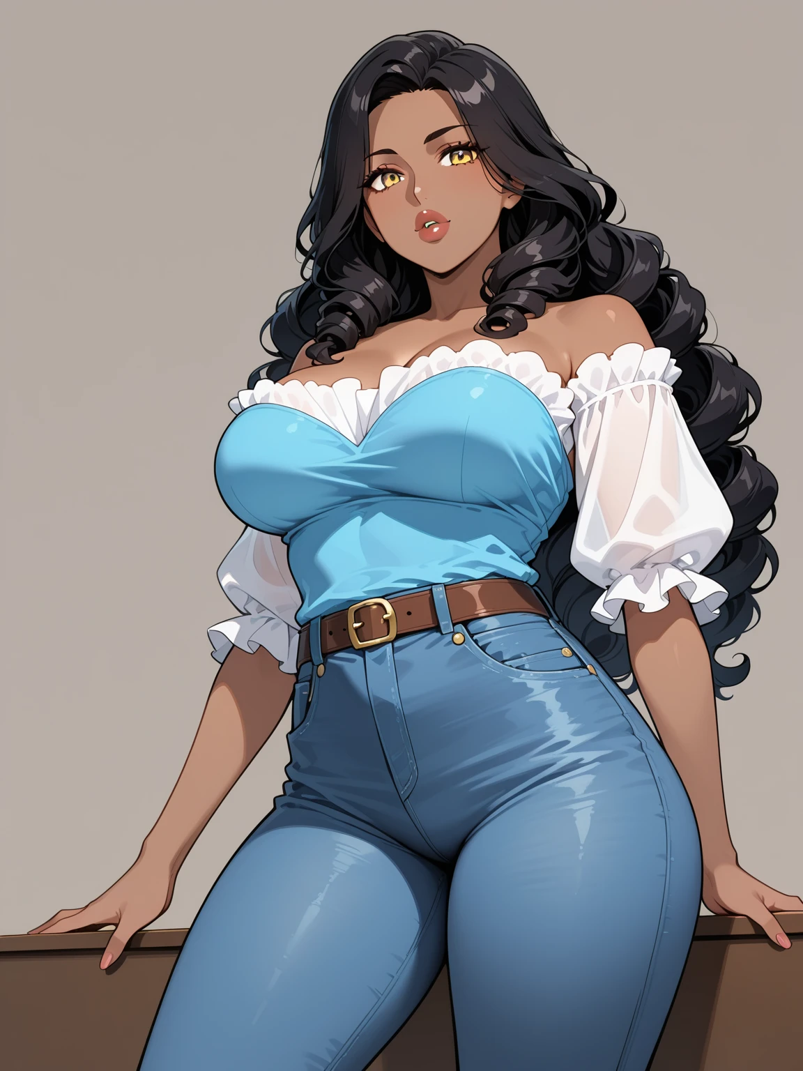 (masterpiece:1.4), best quality, highres, detailed face, detailed eyes, sharp expressive eyes
kataras3
dark skin, traditional media, (painting \(medium\)), bracelet, long hair, brown hair, crop top, midriff, navel, sharp expressive eyes, perfect face, wide hips, thick lineart, atmospheric lighting, smooth, beautifully detailed riverbank background, cinematic composition, Joe Madureira
(hourglass figure:1.3), narrow waist, thin, skinny
(very huge breasts:1.3), (deep cleavage:1.2)
pureerosface_v1 <lora:kataraAvatarTheLast_v10:1>