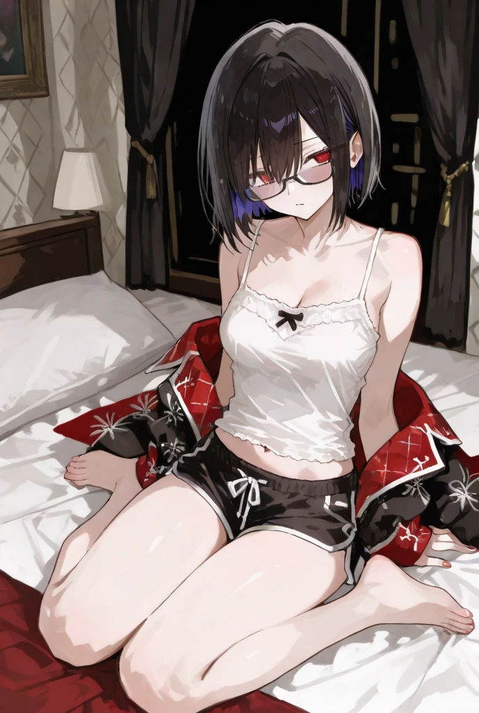1boys, Man,Male pervert, Short hair, Black hair,Collar,Facial, leg loops,Soft bed,Bedroom,christmas,giftow knot,Highest image quality,超高分辨率,tmasterpiece,