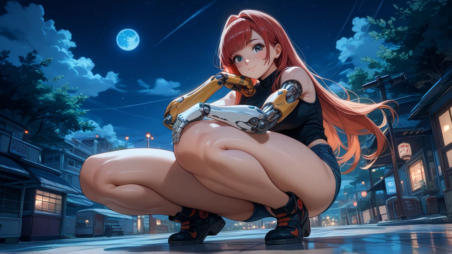 ((Obra maestra)) Azuka from neon genesis evangelion, en cuclillas expuesta