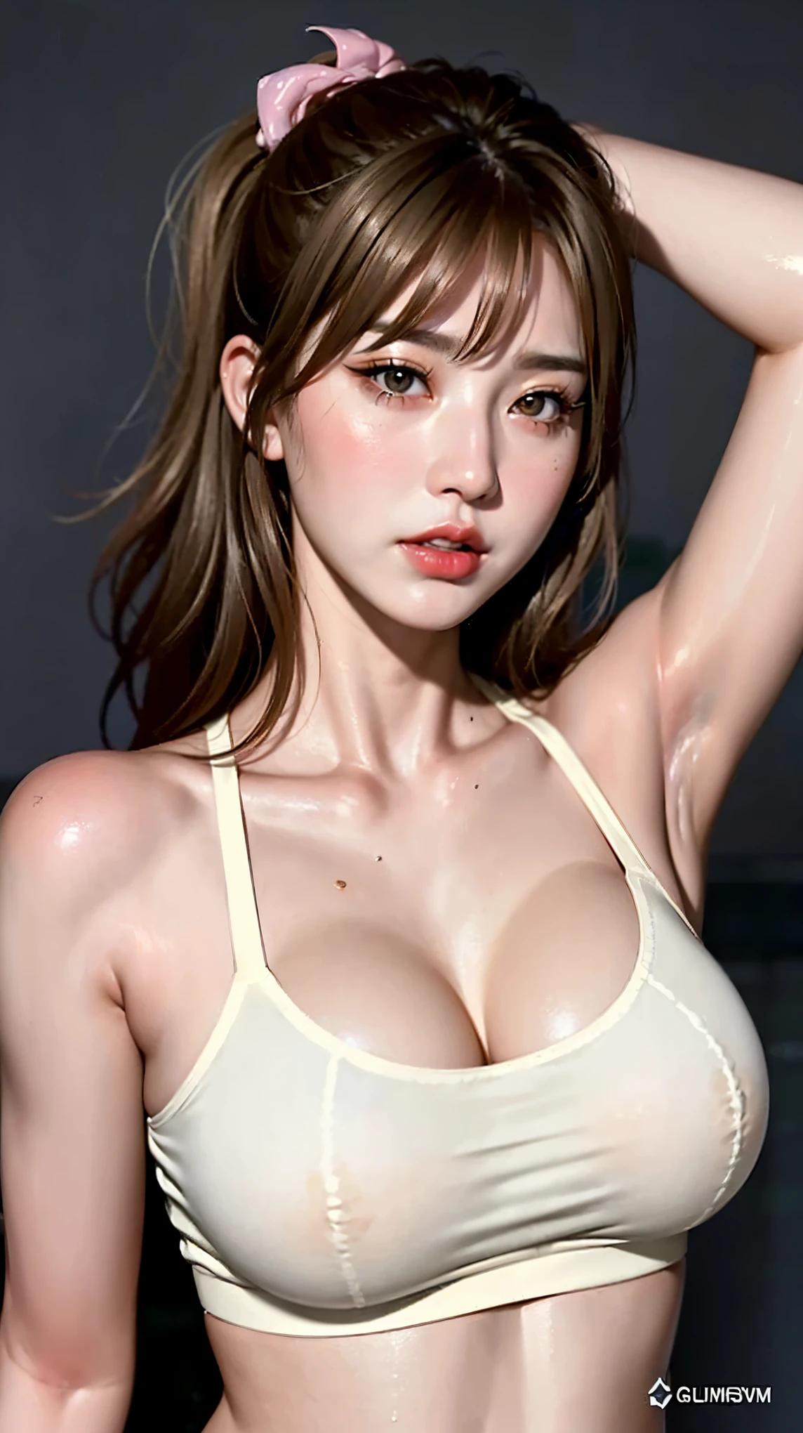 masterpiece、best qualtiy、(Dark photograph: 1.3)、Photorealsitic、1girl in、Photograph the whole body、flat bangs、Stunning innocent symmetrical face、The shirt、emotional、Orchan、(pureerosface_v1:0.7)、masterpiece, top-quality, ultra-detailliert, beautiful mature women, see-through wet lingerie, Highly exposed, wetting hair, Wearing sweat, sweat stain, Transparent pubic hair, Wet Camatou, seducting smile, Thick lip, full pouty lips, Lewd eyes, red blush, looking at the viewers, cleavage of the breast, Curvaceous, Huge waist, Pose Seductive,Open your mouth and stick out the bottom、 Naughty face, crying how bright, show the grinps, plesure, Ahegao, out of tongue, crossed eyes、pubick hair、