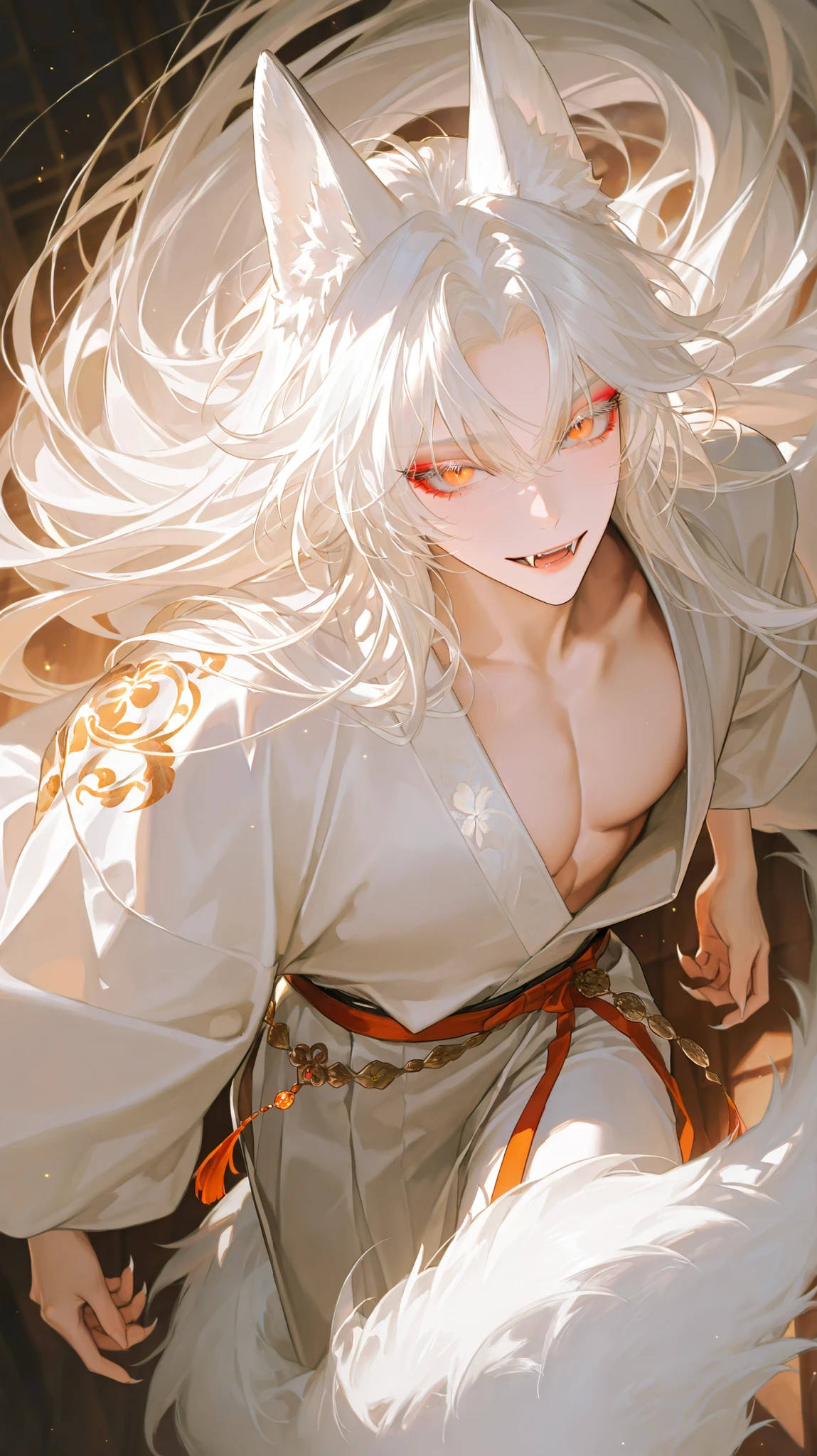 //Character 1girl, princess of the japanese ancient tragedy, slim and soft, medium large breast, ultra detailed face, super cute, innocent, round face, thin eyeblow, red eyes:1.4, (translucent skin, super extra pale, looks ill, looks sad:1.6), (shadow on her cheek), sorrow, extra long hair, black hair, straight bangs, demon horn on her head BREAK //Fashion japanese ghost inspired attire Her outfit is styled with images of death clothes pure white japanese kimono, decorated in a vague gray flowers BREAK in the banboo forest, deep in mountain, very dark, cold, snowy break (biting the man's arm:1.8), (eating humans)