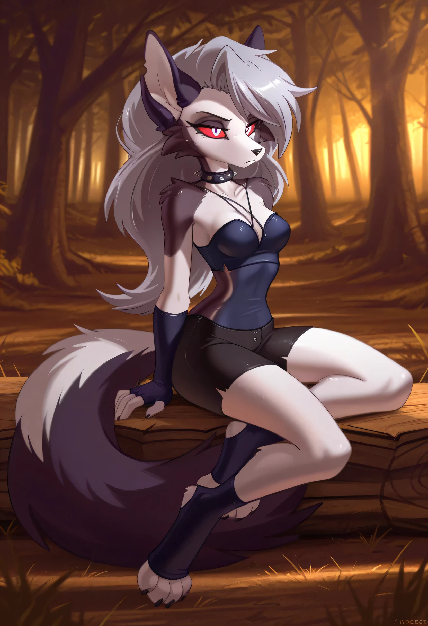 (Allein), (Meisterwerk, Professionelles Zeichnen), (8k, high resolution), (Loona verschmolzen mit Queebee), , half body, Stehen, smiling, Ich schaue auf dich, sexy, Slips mit hoher Taille, perfekte Proportionen, Anatomisch korrekt, Tageszeit, garden, Licht, Baum, realistische Beleuchtung, detaillierte Augen, half body photo,