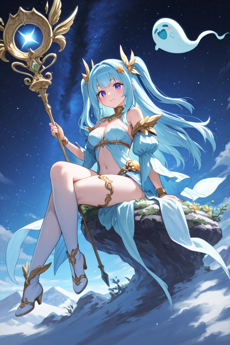 ((Highest quality)), ((masterpiece)), (detailed), One girl, Angle from below,Elf Girl,Sexy,Mystical messenger