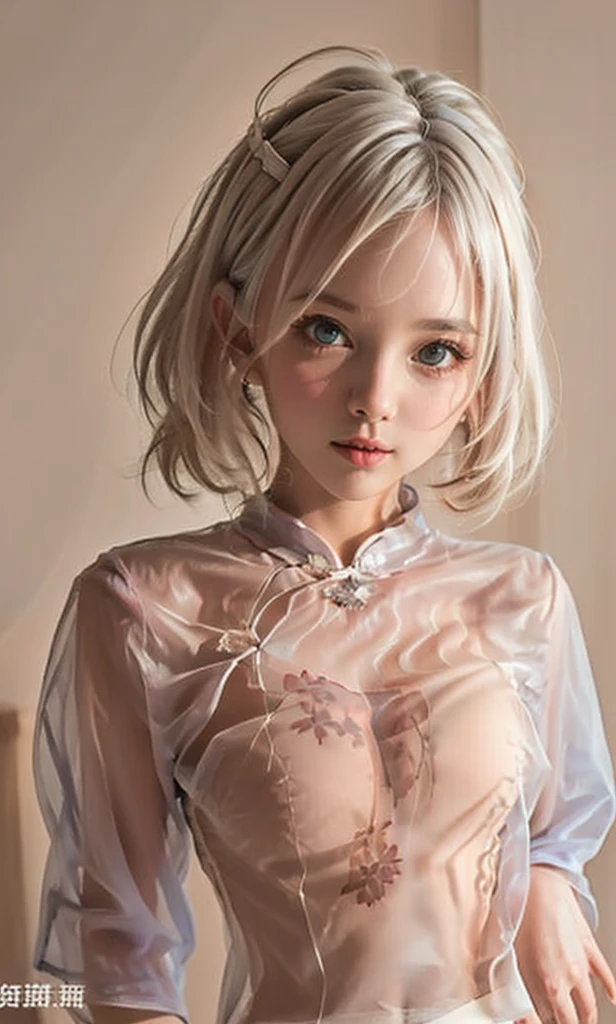 Realistic, (masterpiece:1.4, best quality), (intricate details), unity 8k wallpaper, ultra detailed, (pastel colors:1.3), 20 years old , White hair , small breast , Victorian mansion, beautiful and aesthetic, Lace Sexy Jumpsuit , bare nipples, undress, topless, nsfw, {{{embarrassed}}}