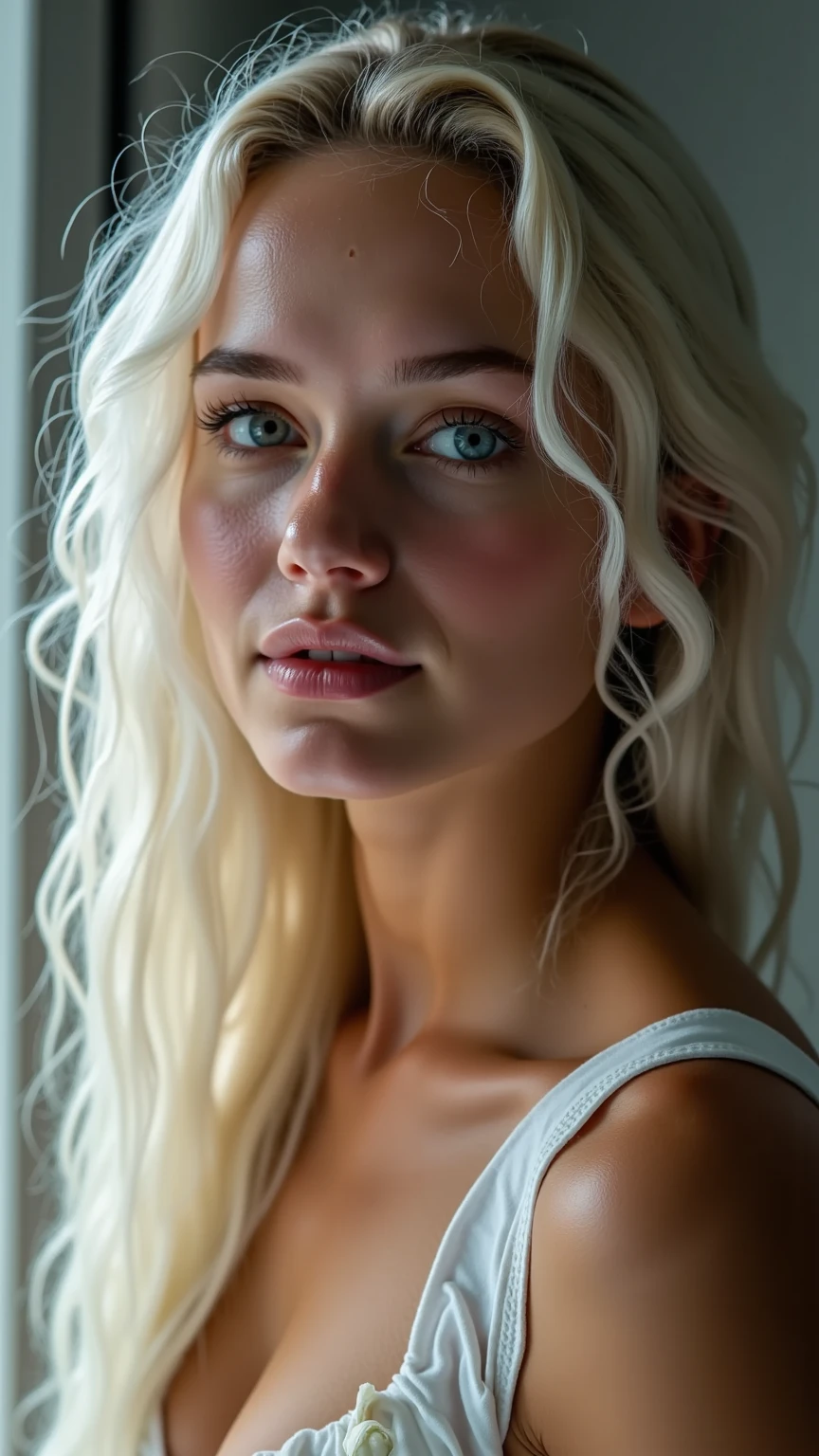 (selfie, view from above: 1.4), (straight half body,: 1.4), Portrait photo of a 24-year-old blonde in RAW UHD format. (blue eyed woman),Emilia Clarke (Daenerys Targaryen), Walking through dark alleys, big breasts,, город nightю, (skirt), (cutout), details (textured! , hair! , shine, color!! , deficiency: 1.1), brilliant eyes with high detail (looking at the camera), mirror lighting, SLR camera, ultra quality, Sharpness, depth of field, Granularity (center), FUDS HT3, crystal Clean, Frame center, Beautiful face, sharp focus, Street light, neon lighting, hips (dim), night, (night sky), detailed skin pores, oily skin, sunburn, intricate eye details, whole body, big breasts,(nsfw:1.5),