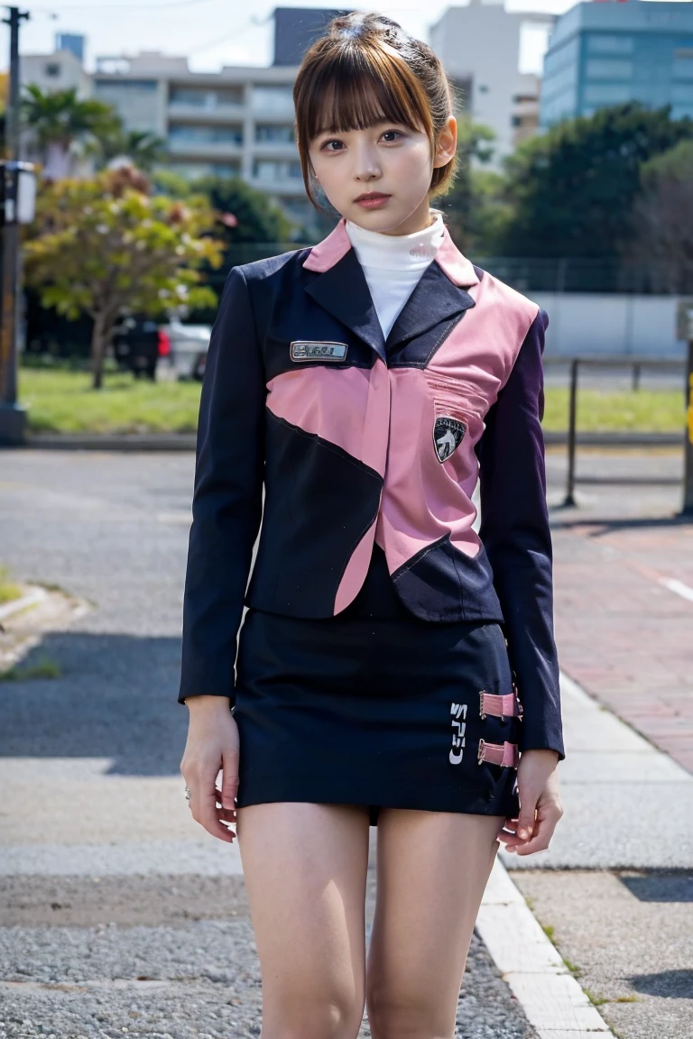Actual Photos、Highest imYear quality、Realistic、Beautiful woman、白いpantiesとBeautiful thighs、Beautiful Face、real imYear、Federal Army Uniform Miniskirt、panties、ponytail、Yuriko Yoshitaka、16Year日本人女性、Zuo々Ki Nozomi:1.4、pretty girl、ピンクのpantiesーが見える、16Year、(白いpantiesー:1.3)、Ultra mini skirt、Beautiful thighs、ピンクのpantiesー、赤いミニスカートがめくれてピンクのpantiesーが見えてる