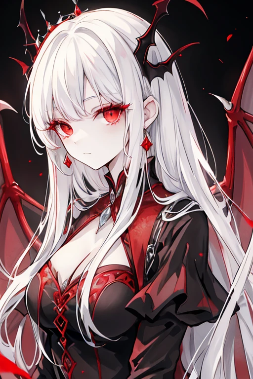 horror-themed wide-angle digital illustration, (Demonic female character with Dark ash-gray face:1.3), Symmetrical composition, cracked stone texture, Golden veins, (Luminescent red eyes:1.3), Multiple twisted horns, Intricate golden metallic details , (Golden veins on neck and shoulders:1.2), Gothic architectural background, Bluish light in the upper center, (sinister atmosphere:1.2), deep shadows, highlighted facial features, sinister expression, realistic digital art, Fantastic influence, strange, disturbing , dark, scary, suspenseful, grim, highly detailed