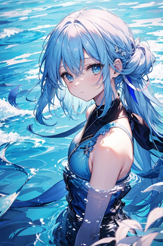 1 girl, (girl in the sea:1.4), (beautiful girl, detailed beautiful face, beautiful shining eyes, messy hair),
deep sea, plenty of colorful fishes, view in the sea, dynamic angle,
((very detailed, ultra-high resolution, absurdres, highres, masterpiece, best quality, very aesthetic, fine texture, newest, perfect lighting, best shadow, sharp focus, high color saturation)), (anatomically correct, perfect hands), (professional photography), great lighting, ray tracing,