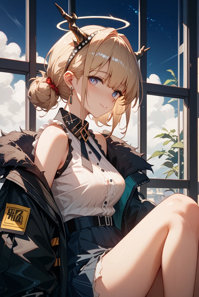 (masterpiece), (best quality), (illustration), (super detailed), (high resolution), perfect anatomy, absurdity, one girl, (Kagamine_Rin), (vocaloid), shoulders are cut off, short hair, hair clip, blush, (blonde), very cute girl, small, young, delicate, attention to girl, living room, rough outfit, cute, girlfriend, smile, best moment, Junior high school student, white sailor suit, black shorts, yellow neckerchief, belt, blue eyes, bright eyes, lively eyes, cute, standing, thighs, navel chiller, red heart in the background, heart speech bubble, spoiled, innocent, love love, love viewer, beautiful skin, beautiful body, cute face, delicate arms, boyfriend gaze, lively eyes, neatness, bare legs, estrus, nsfw, naughty mood, night, Bedroom, lying in bed, seduce