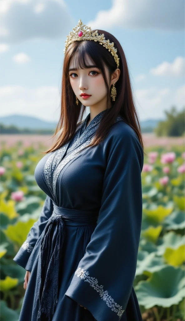 (masterpiece, top quality, 8k, best quality, official art, beautiful and aesthetic:1.2), 조선의 호위safe, Korean woman in her 20s, brilliant colors, 1700s Joseon background, safe, Fierce Eyes, martial arts, (big bust:1.4), I&#39;m wearing a full lip,female general, safe