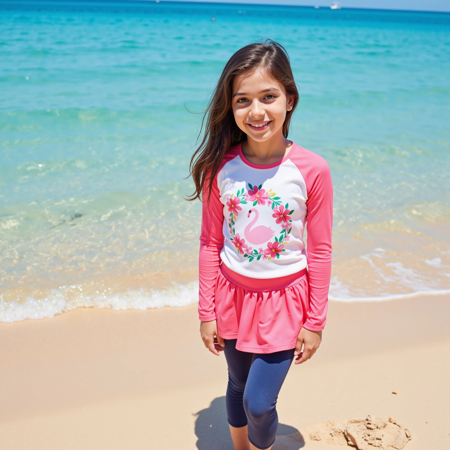 10 year old girl on the beach
