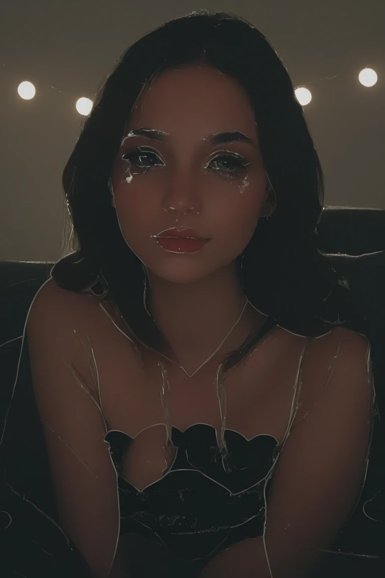 (best quality,highres),ultra-detailed,realistic,portrait,painting,sexy woman,seductive eyes,beautiful face,cleavage,bending forward,car window,night time,raining,long eyelashes,beautiful detailed lips,seductively gazing,capturing viewer's attention,posture exudes confidence and allure,raindrops on the car window,add touch of mystery and sensuality,lighting creates moody atmosphere,woman's beauty,enhancing overall seductive vibe
