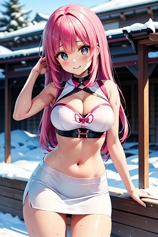 Close-up photo of glass man, intricate details, white background, transparent body, visible veins, very detailed, head, Upper body, breathtaking, sharp focus, glass art,intricate details,fox ears underboob pink hair Swimsuit Hoodie long hair red hair tips