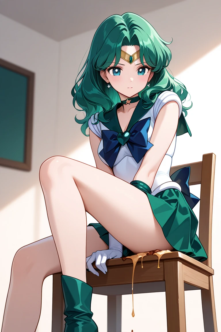 muste piece, best quality, (Spread legs DSM、huge breasts、perfect female body、tide listening suit、good nipples,(torture chair),(Tighter constraints)、( Piercing On:1.9),(Plus code model)、asian、clear focus、Very detailed face and skin texture，Limb restraint，Please cut off communication,NSFW,(While crying),((Screaming loudly), sailor neptune, mature woman, aqua eyes, dark green hair, medium hair