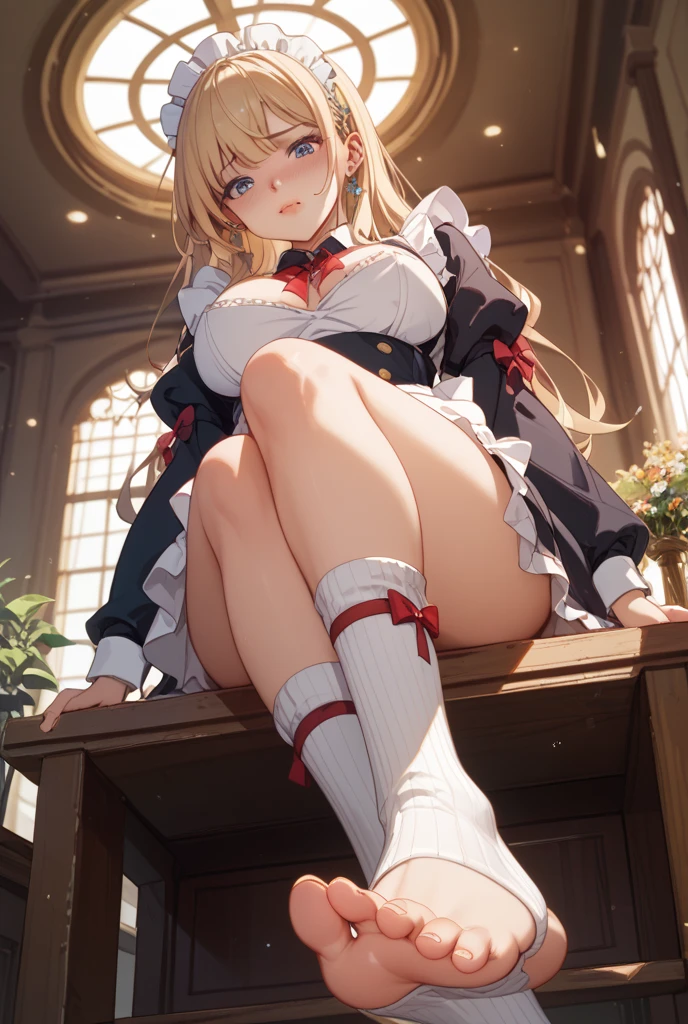 nsfw, (masterpiece, top quality, best quality, highly detailed:1.6), extremely detailed CG unity 8k wallpaper, strong facial expression, (sharp eye:1.2), (scowl:1.1), (embarrassed,blush:1.3), (steam:1.5), (wet:1.1), (sweat:1.1), (trembling:1.3), (open mouth, wavy mouth:1.4), (harf open eyes:1.5), (feeling weak:1.5), (shoot from front, looking at viewer:1.2), (squatting, skirt lift, clutching skirt:1.6), (castle balcony, outside bedroom,Red Carpet, midnight:2), (1 woman, Princess, indoor, White princess dress, silver tiara:1.4), (Unsurpassed gorgeous rococo victorian gown with voluminous hoop skirt and long hems, PRİNCESS style skirt), (bravery crying, sobbing:1.5), White high-heels, (long hair, Blonde hair, pubic hair, Blonde:1.5), (woman trembling with sexual climax:1.5), colorful, full body, wide shot, perfect composition, (chrotch, pussy, urethra, panty, panties), urination, incontinence, piss, peeing self, A lot of pee, having an accident, pee running down legs, panties around one leg, (((pee stream))), (pee puddle), wetting herself, pee stain, peeing, blush, trembling, embarrassed, large breasts, Yellow pee, ((leaking pee)), Shaking one's shoulders, Breaking a sweat on forehead, puddle of pee, Pee at your feet, Pee spread on the floor, Pee stains, Dripping pee between my legs, Feet wet from pee, Pee-covered feet, Pee at your feet, want to pee, about to pee, Full bladder, Pee-soaked dress, Pee-soaked high-heels, natural makeup, A pair of partially removed panties is hanging around one of her ankles,