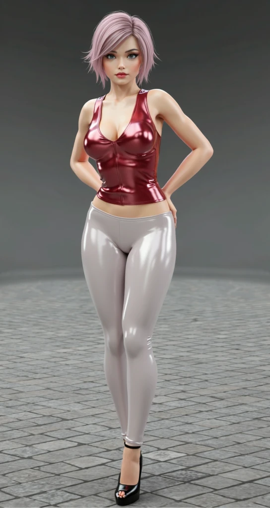 (masterpiece:1.2, best quality:1.2, beautiful, high quality, highres:1.1, aesthetic), detailed, extremely detailed, ambient soft lighting, 4K, perfect eyes, perfect face, perfect lighting, girs and boys, alternate breast size, long black hair, breasts, glowing, glowing eyes, hair between eyes, medium breasts, lips, long hair, looking at viewer, on back, parted lips, plump, blue diamond eyes, blue ocean eyes, solo, medium breasts, arms at sides, (blue theme) (( elle fanning )), Mujerelle Fanning con medias rojas caminando por la calle, con un atuendo rojo, Cuerpo perfecto fotorrealista, sujetador rojo, Cuerpo perfectamente sombreado, Bikini rojo, Llevar un sexy top recortado, Al rojo vivo, Cuerpo atractivo, Vestimenta ajustada, Ropa roja, her belly button is exposed, caliente con sol brillante, Llevar camiseta roja sin mangas, con atuendo rojo, Traje ajustado