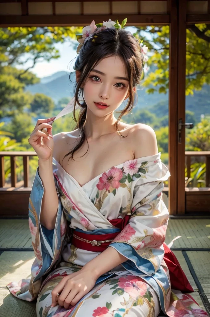 Shukezma, Octane Rendering, HDR, (Ultra Detail: 1.15), (Soft Light, Sharp: 1.2), 1 Girl, Beautiful Girl, Ultra Detailed Eyes, Painting Drops, Paint Teardrops, Woman Made Of Paint, Fully Painted, Sprat, Splash, Long Colored Hair, Kimono Made from Paint, Ultra Detailed Textured Kimono, Paint Kimono, Paint Light Bulb, exposed cleavage, sexy, paint drop, indoors, exposed shoulders, tears, sexy, shoulders visible, thigh exposed, half naked, focus on face, beautiful face, eye shadow, black eye contour, Japan face, baby face, Japan girl, mascara, beautiful, 18 years old