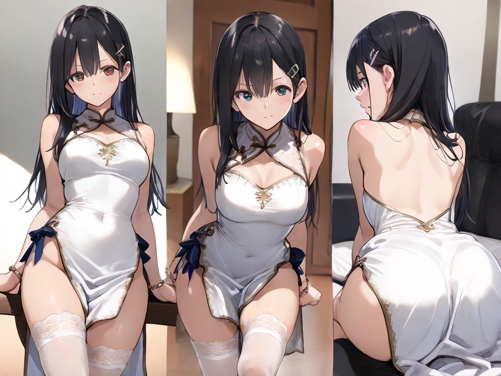 (( Fleet Collection、Kantai Collection、Yao、standing,multiple views、)),((Sailor suit、topless、breasts out,belly button、Bottomless))、woman,Full body photo, ((white background. White bed in a love hotel))) Best image quality, high quality, The background is clear,きれいなwoman, Japanese, detailed, detailed eyes, detailed skin, Beautiful Skin, 超High resolution, (reality: 1.4),とても美しいwoman, A little younger face, Beautiful Skin, thin, (Ultra-photorealism), (High resolution), (8k), (非常にdetailed) (Beautiful and detailed eyes), (非常にdetailed), (detailed face), Displaying the viewer, Fine details, detailed face, smile,Staring straight ahead, Staring straight ahead, Photo Real, Baby Face,Hairstyle: ponytail、short hair,Brown Hair、smile,(((Sailor suit、topless、breasts out,belly button、No underwear、Bottomless)))(Gaunt, Skinny,)(((Gaunt, flat chest, ,)))(,))hair over one eye, from below, (((Fleet Collection、Kantai Collection、Yao、standing,multiple views,)))