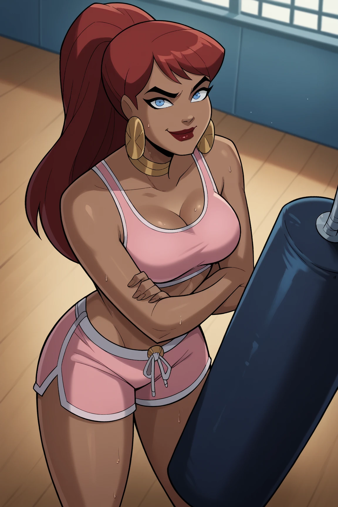 ((work of art,best qualityer)), absurdrez, looking a viewer, cowboy shot, , film composition, opposite, 1 girl, comely, Face pretty, , a perfect face, perfects eyes, perfect  skin, narrow waisted, cute face, muscular girl, muscled body, Breasts protruding,  breasts big,muscular girl, muscled body, Hypermuscular Body, huge muscles, huge muscles, huge biceps, big biceps, giant biceps, hiperbíceps, , pectorals, broadshouldered, whole body, , Broad Hips,, work of art, best qualityer, high qualiy, high resolution, aesthetics, detailded, extremamente detailded, soft ambient lighting, 8k, beautiful hands, perfect arms, absurdrez, perfect lighting, Elizabeth Olsen, yellow jumpsuit