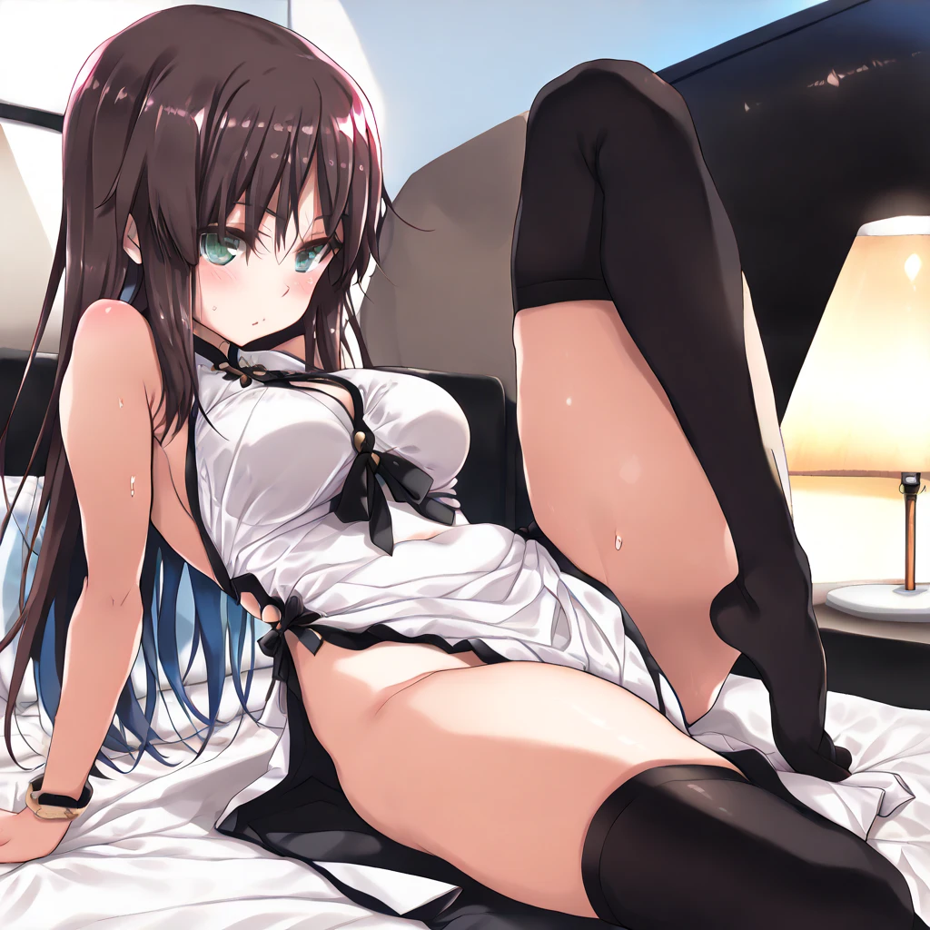 NSFW,((1man with 1woman,Having sex)), Lying down,Raise both legs,Spread your crotch,Turning the,Perfect body,Perfect hands,tiny girl,Colossal tits,Whip thighs,School uniform,Loose Socks,Detached sleeves,Twintails with black hair,Curvaceous,Mokomoko hat,White background,Naughty face,ahe face,drooling,Top image quality,Best Quality