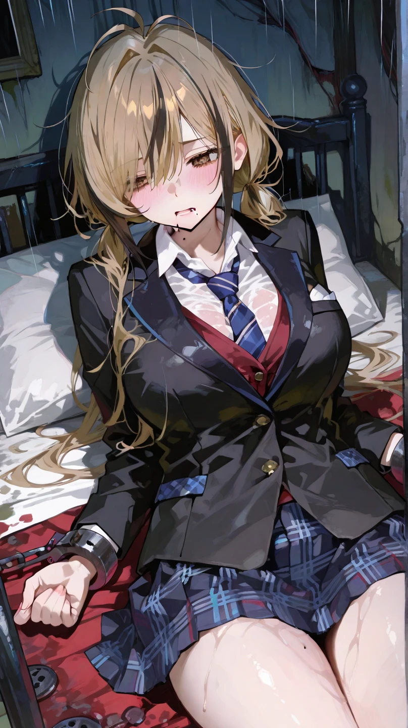 beautiful art depicting Hoshino Ruby with blonde hair, iridescent various shades in the sun's rays.