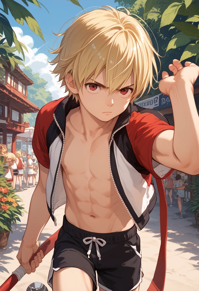Tied up string torture Fight Young people Swimwear male Thin legs Embarrassing pull suffer Slender animal ears