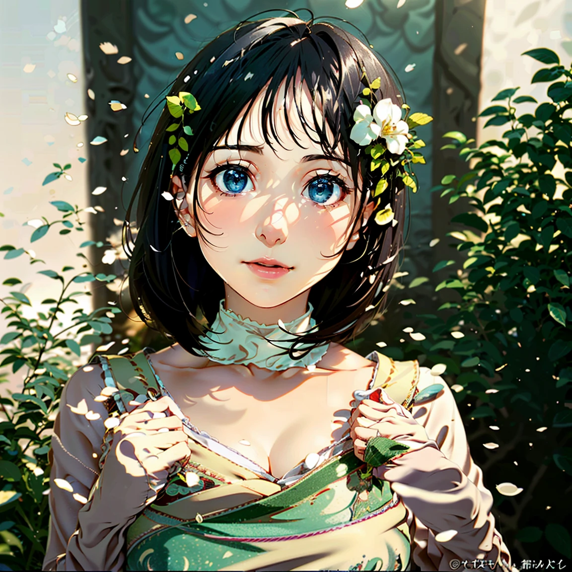 Delicate and delicate的女孩肖像,Natural Gentle Expressions,Soft Beautiful Five Vanguards,Deeply Moving Eyes,Gentle Lively Manifest,Delicate and delicate,4k高清,Ultra-high resolution,Highest Quality,Professional Artwork,Realistic Delicate,Lively,Naturally,Warm Gentle Natural Light,Fresh Soft Tones,Elegant Charming Oil Texture