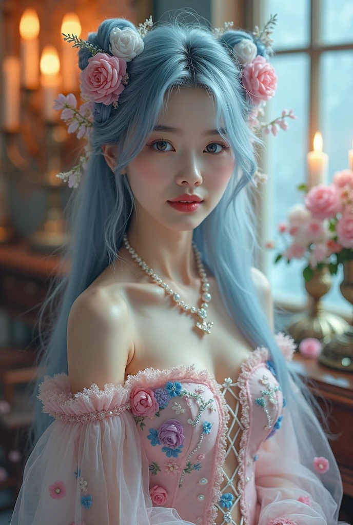 The long-haired、Chemo-eared、Pink hair、blue eyess、AHE Face、Lori、small tits、teats、I'm skinny、licking out、fullnude、Hotel、SEX、natta、It's wet、insertion、、White liquid、lying back on