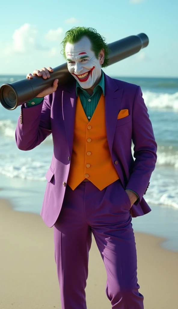 The Joker the Joker enjoying his vacation on a beach