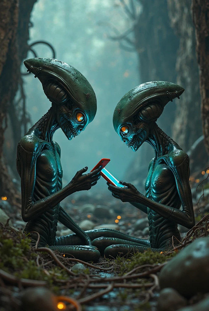 Beings from another planet calling by cell phone