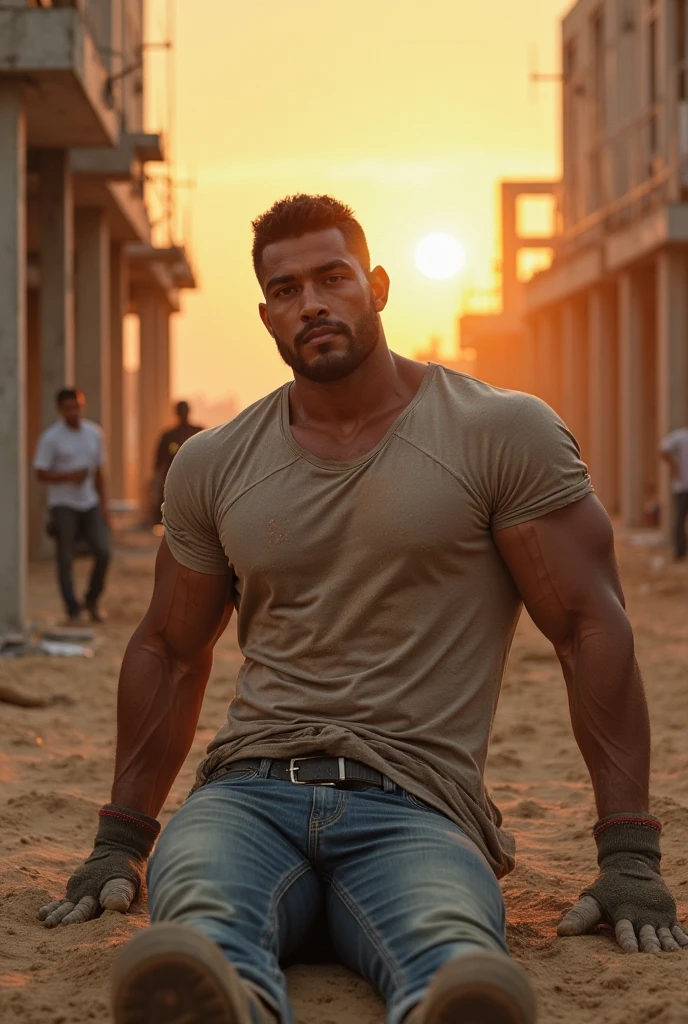 Draw me an Indian guy without a shirt on and hairy chest