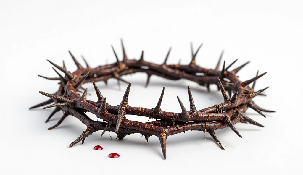 Bloody crown of thorns on a stone