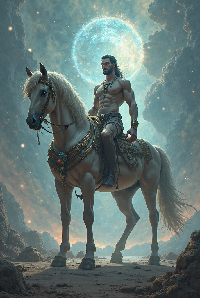 (extremely detailed and lifelike masterpiece), best quality, classic art style, (a majestic portrayal of the powerful Lord Shiva), himalayan caveman, well built muscular body, blue neck, (long hair and beard flowing gracefully in the wind), wearing leopard skin cloth, (a majestic snake wrapped around his neck), (riding an ox with great strength and grace), intensely blue eyes, (suspended in a serene snow-filled mountain landscape), holding a trident firmly in his hand, (radiating an aura of intense power and spiritual energy), perfect anatomy, no missing body parts --auto --s2
