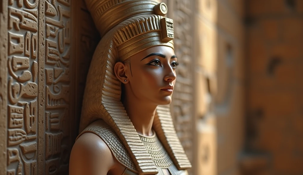 Ancient Egyptian Stone Statue, Chubby Fat Woman, Detailed Stone Sculpture, Plump and Round Figure, Curvy Body, Smooth Stone Surface, Fine Carvings, Intricate Details, Expressive Facial Features, Beautiful Eyes, Full Lips, Well-crafted Sculpture, Artistic Medium, Stone Material, Ultra-High Resolution (best quality, masterpiece:1.2), Ultra-Detailed, Realistic (photorealistic, photo-realistic:1.37), Captivating Artwork, Historical Art Piece, Ancient Egypt-inspired, Timeless Beauty, Rich Colors, Warm Earth Tones, Classic Art Style. full shot, highres; full shot, Soft Lighting, 4k, 8k