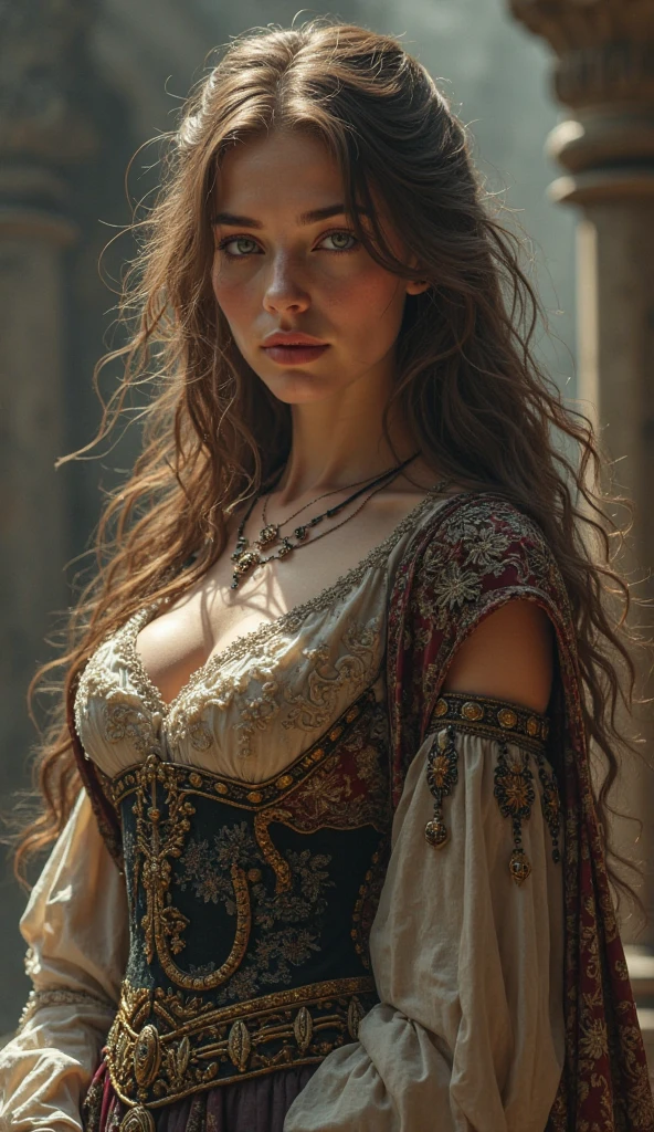 beautiful woman in the style of Luis Royo