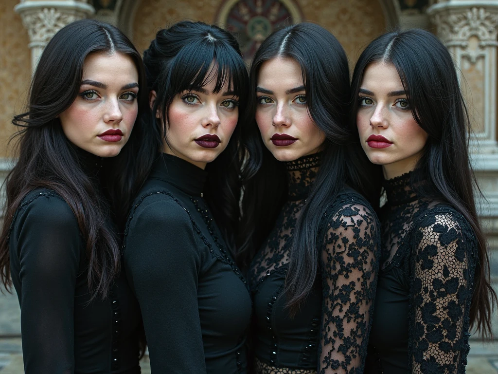 Of the vampire hobrees, twin brothers (black hair, length up to the neck, and blue eyes) in clearing in the night forest, "Kiss of 3" to a vampire girl, their younger sister, (blonde, with blue eyes) "+18"