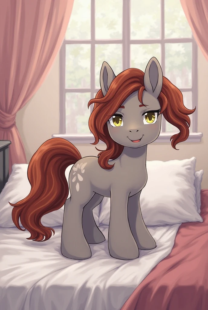 My little pony OC, wild pony, cuddly, masculine gender but with a somewhat feminine appearance, wearing a feminine outfit